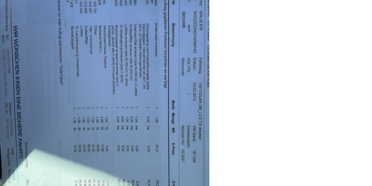 VW Tiguan 2.0 TDI DSG 4Motion 1. Hand AHK 172.000 km 8.990 &euro; Neckarsulm 74172