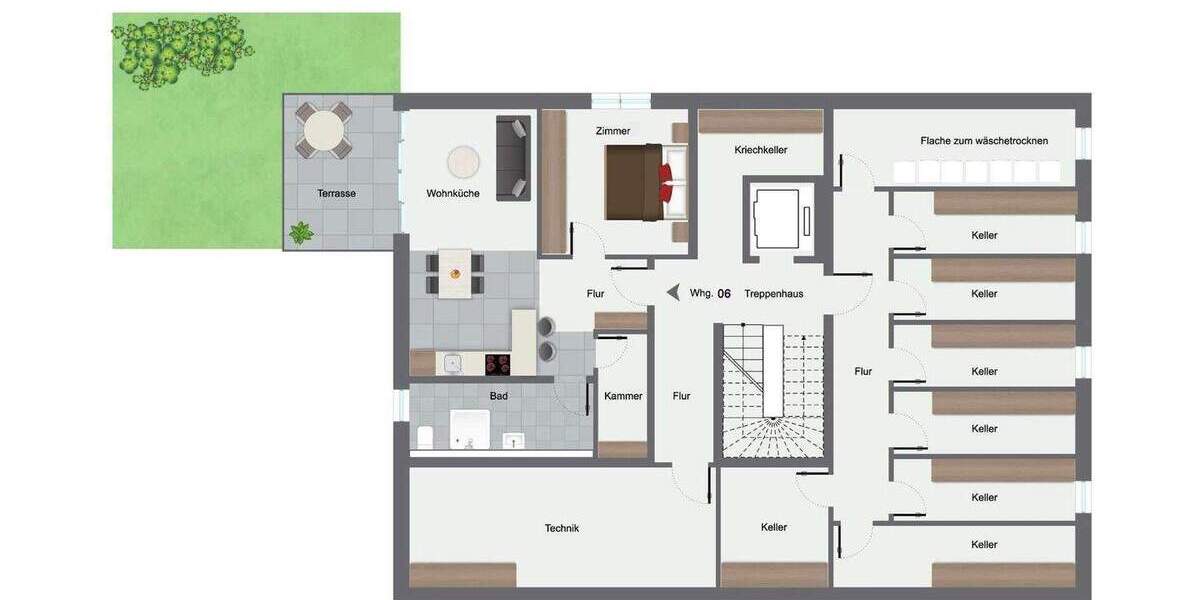 Etagenwohnung Wiesloch Baiertal - 2 Zimmer, 57 m&sup2;, 280.000&euro; | Angebot:25697196