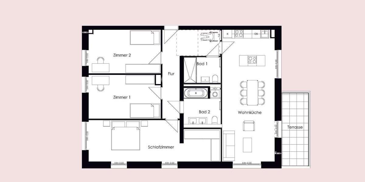 Etagenwohnung Bruchsal - 4 Zimmer, 121 m&sup2;, 1.567&euro; | Angebot:22528174