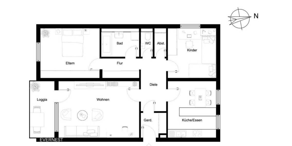 Etagenwohnung Bretten - 3 Zimmer, 89 m&sup2;, 365.000&euro; | Angebot:25879243