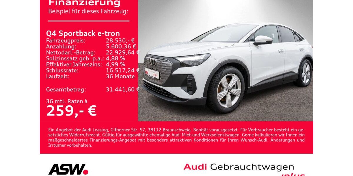 Audi Q4 e-tron 54.800 km 27.330 &euro; Heilbronn 74074