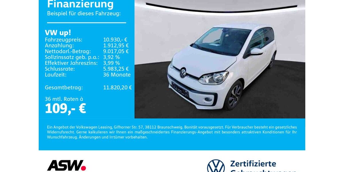 VW up! 69.990 km 10.930 &euro; Neckarsulm 74172