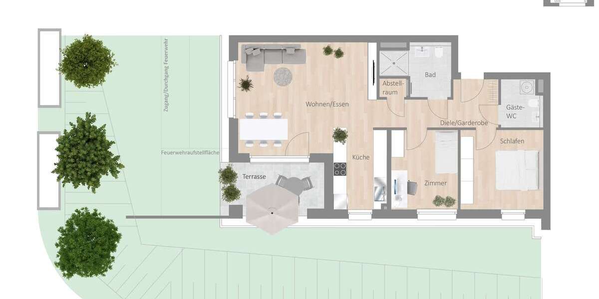 Etagenwohnung Besigheim - 3.5 Zimmer, 85 m&sup2;, 1.035&euro; | Angebot:27353061