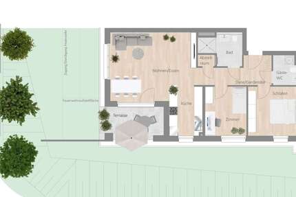 Wohnung Besigheim - 3.5 Zimmer, 85 m&sup2;, 1.035&euro; | Angebot:27353061