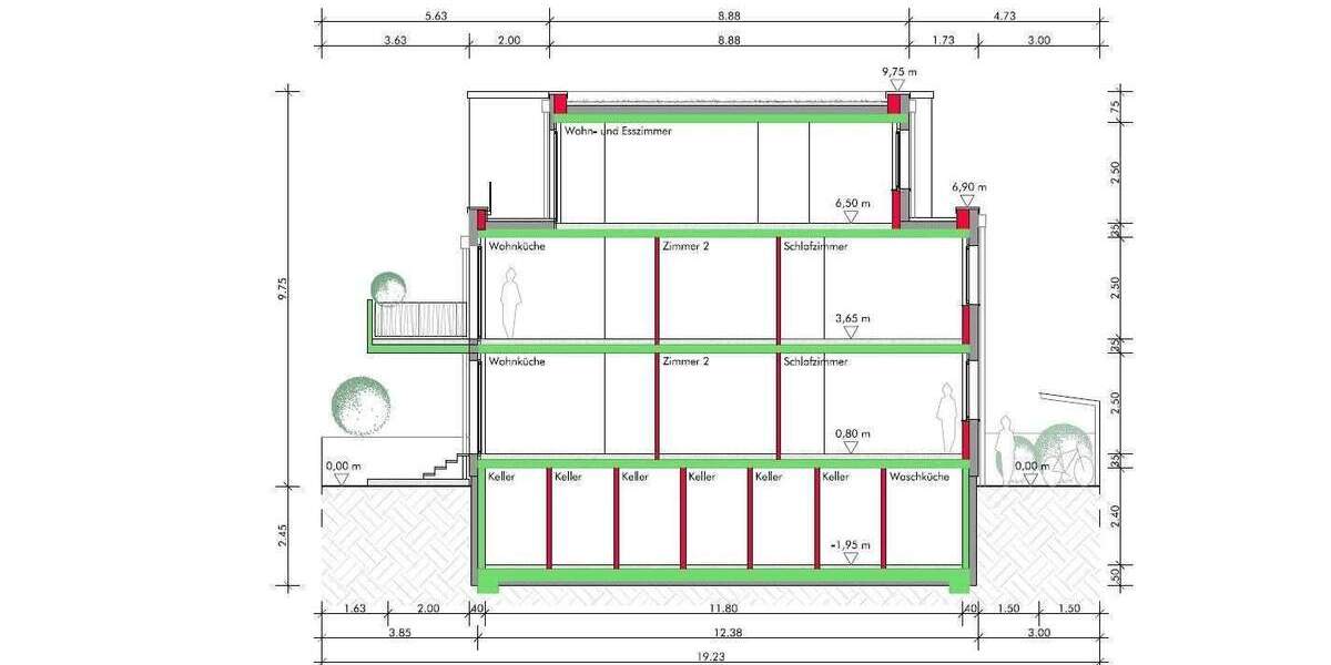 Etagenwohnung Wiesloch Baiertal - 3 Zimmer, 76 m&sup2;, 399.000&euro; | Angebot:25742852