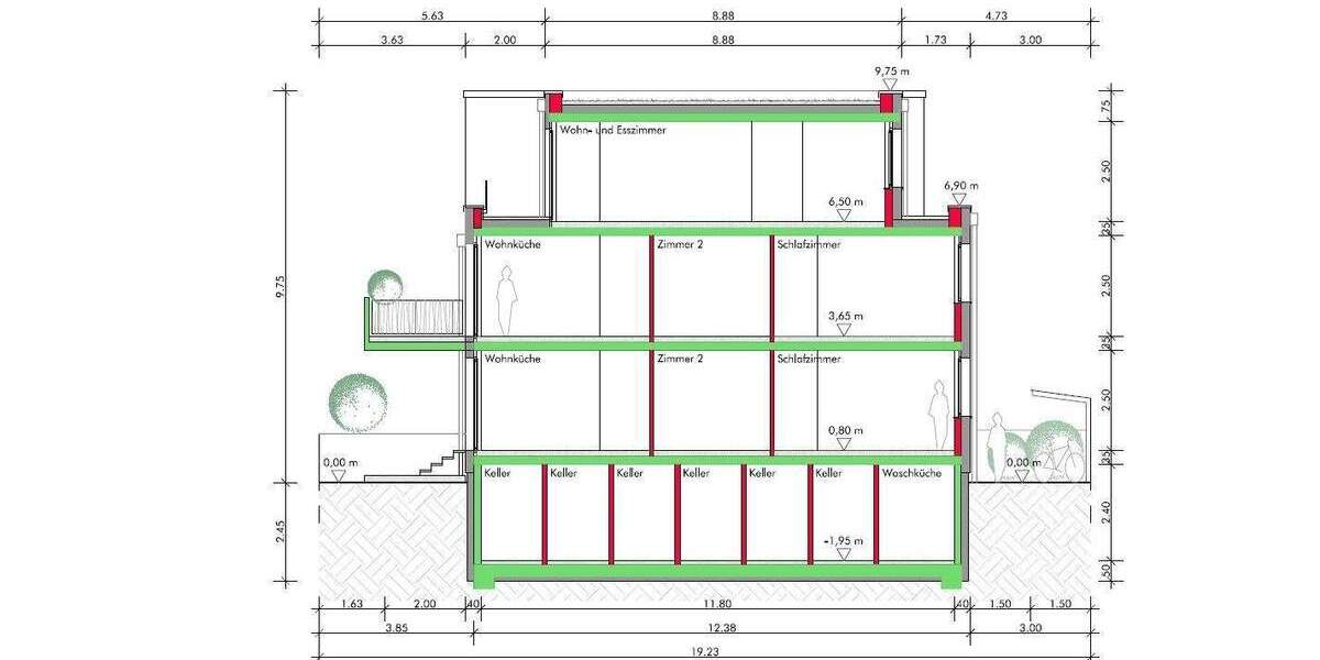 Etagenwohnung Wiesloch Baiertal - 4 Zimmer, 91 m&sup2;, 458.000&euro; | Angebot:25697190
