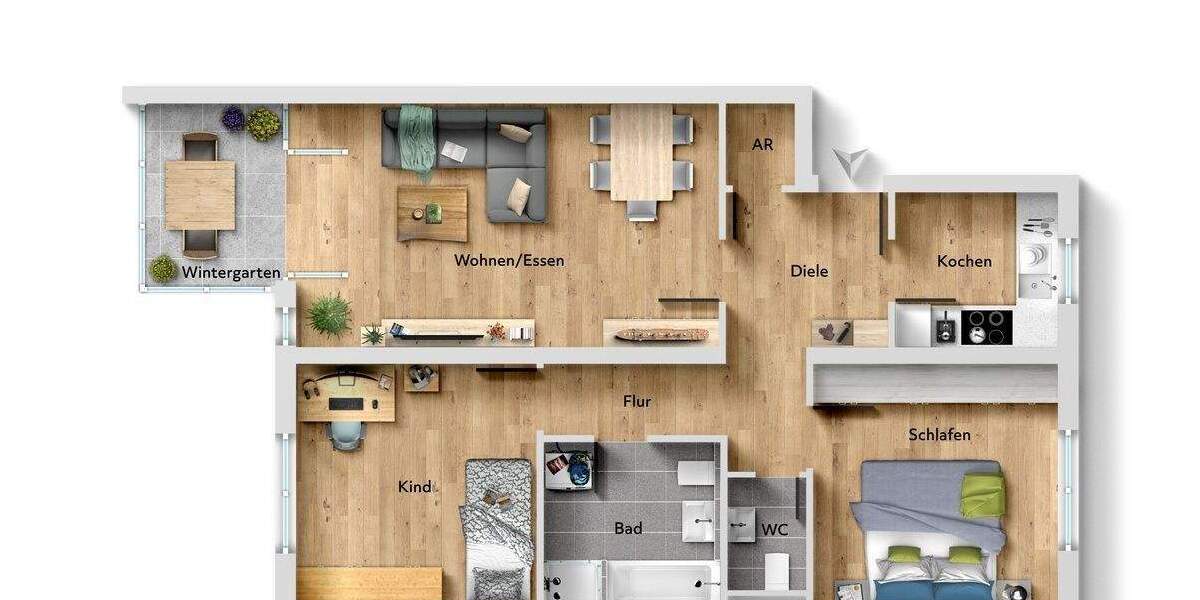 Etagenwohnung Bretten - 4 Zimmer, 79 m&sup2;, 265.000&euro; | Angebot:25724959