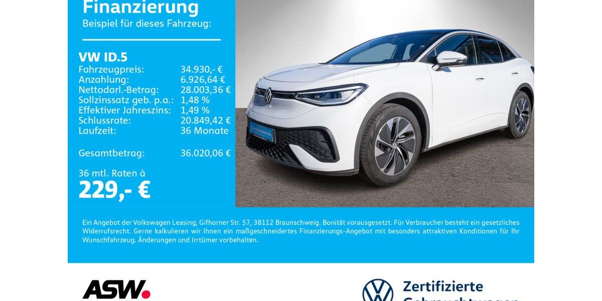 VW ID.5 17.990 km 33.560 &euro; Neckarsulm 74172