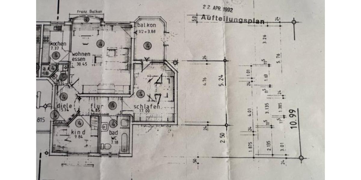Etagenwohnung Wiesloch - 3 Zimmer, 91 m&sup2;, 1.100&euro; | Angebot:25811373