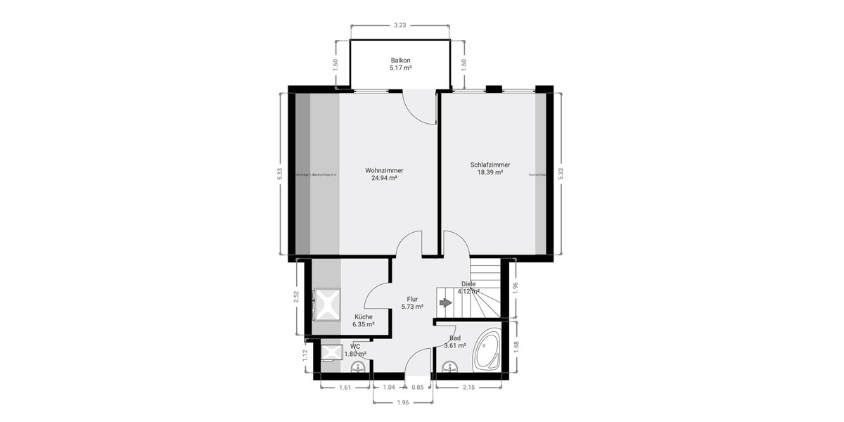 Etagenwohnung Heilbronn Neckargartach - 2 Zimmer, 55 m&sup2;, 250.000&euro; | Angebot:25772260