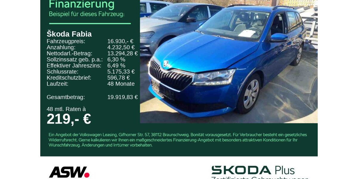 Skoda Fabia 16.200 km 16.930 &euro; Heilbronn 74076