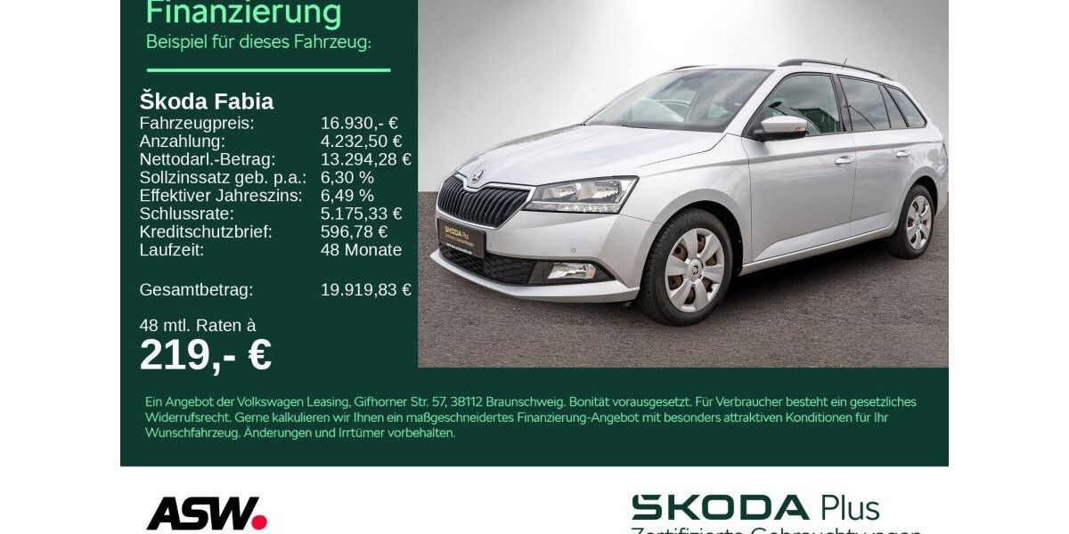 Skoda Fabia 46.700 km 16.930 &euro; Bad Rappenau 74906