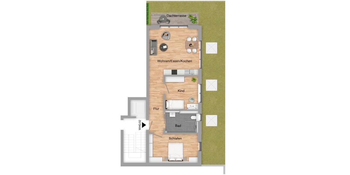 Terrassenwohnung Heilbronn Kernstadt - 3 Zimmer, 74 m&sup2;, 870.000&euro; | Angebot:26781368
