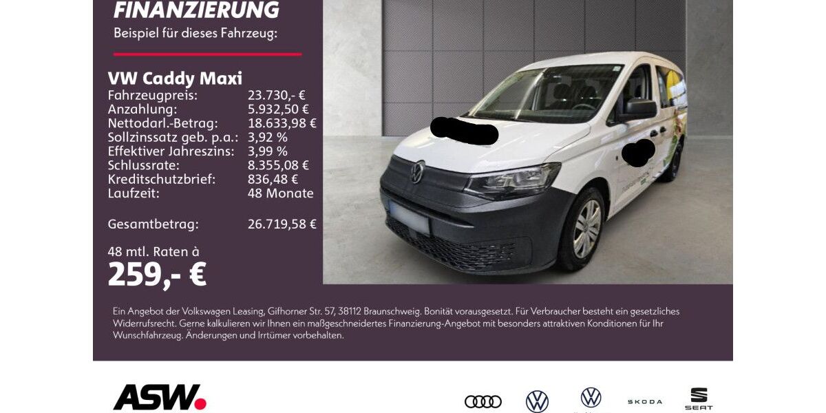 VW Caddy Maxi 102.400 km 23.730 &euro; Neckarsulm 74172