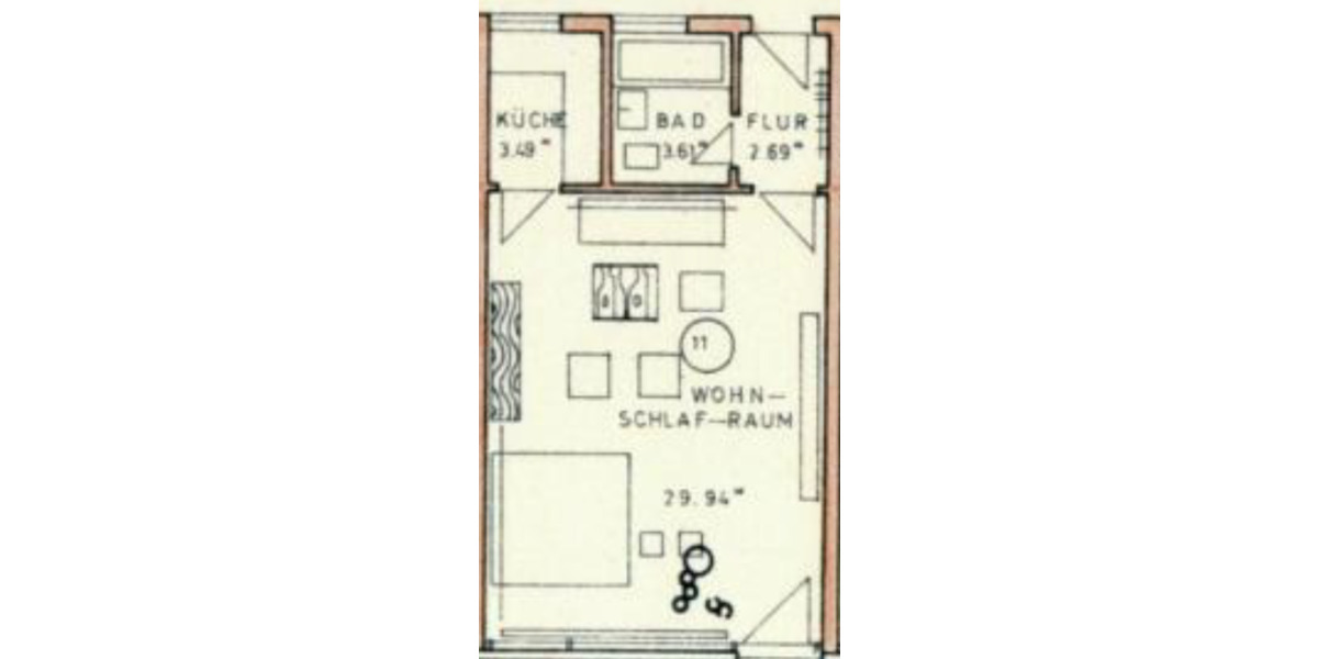 Etagenwohnung Bad Wimpfen - 1 Zimmer, 42 m&sup2;, 550&euro; | Angebot:25908005