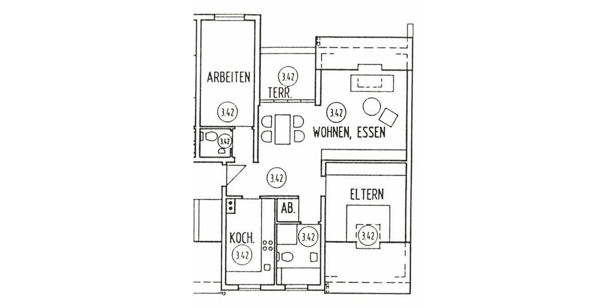 Etagenwohnung Bretten - 3 Zimmer, 80 m&sup2;, 970&euro; | Angebot:26770451