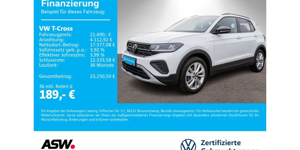 VW T-Cross 24.900 km 21.490 &euro; Neckarsulm 74172