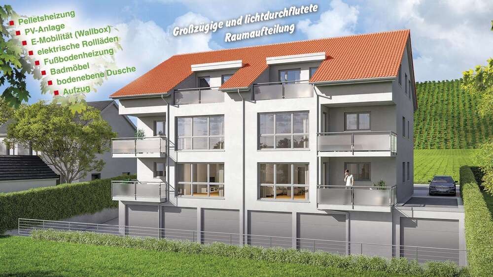 Etagenwohnung Mundelsheim - 3 Zimmer, 74 m&sup2;, 424.900&euro; | Angebot:24158740