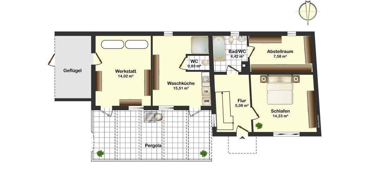 Einfamilienhaus Bad Wimpfen - 3 Zimmer, 92 m&sup2;, 149.900&euro; | Angebot:25745395
