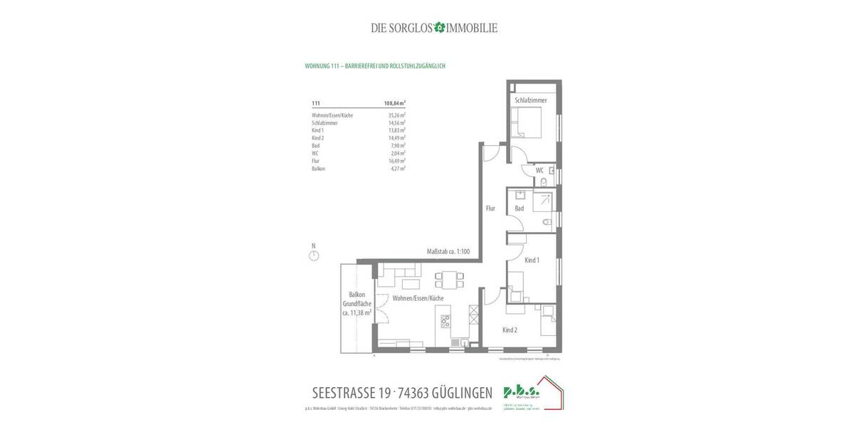 Etagenwohnung Güglingen - 4 Zimmer, 108 m&sup2;, 534.000&euro; | Angebot:25796156