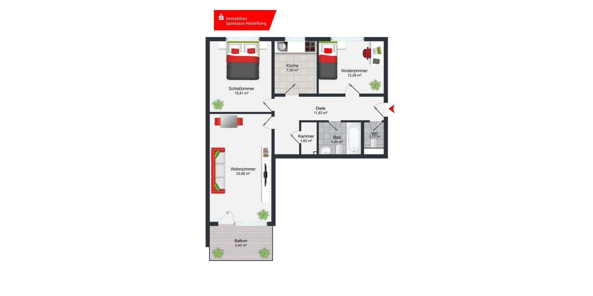 Etagenwohnung Mauer - 3 Zimmer, 83 m&sup2;, 220.000&euro; | Angebot:25835090