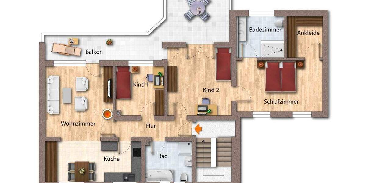 Etagenwohnung Sinsheim - 4 Zimmer, 120 m&sup2;, 1.250&euro; | Angebot:25778052