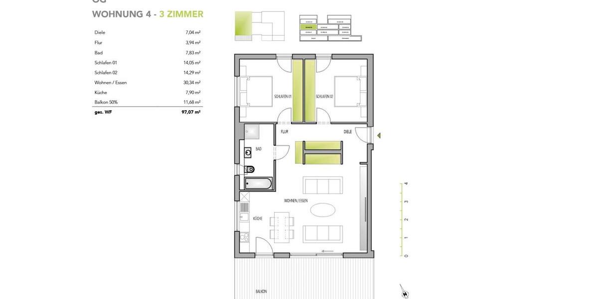 Etagenwohnung Pleidelsheim - 3 Zimmer, 97 m&sup2;, 1.350&euro; | Angebot:25377155