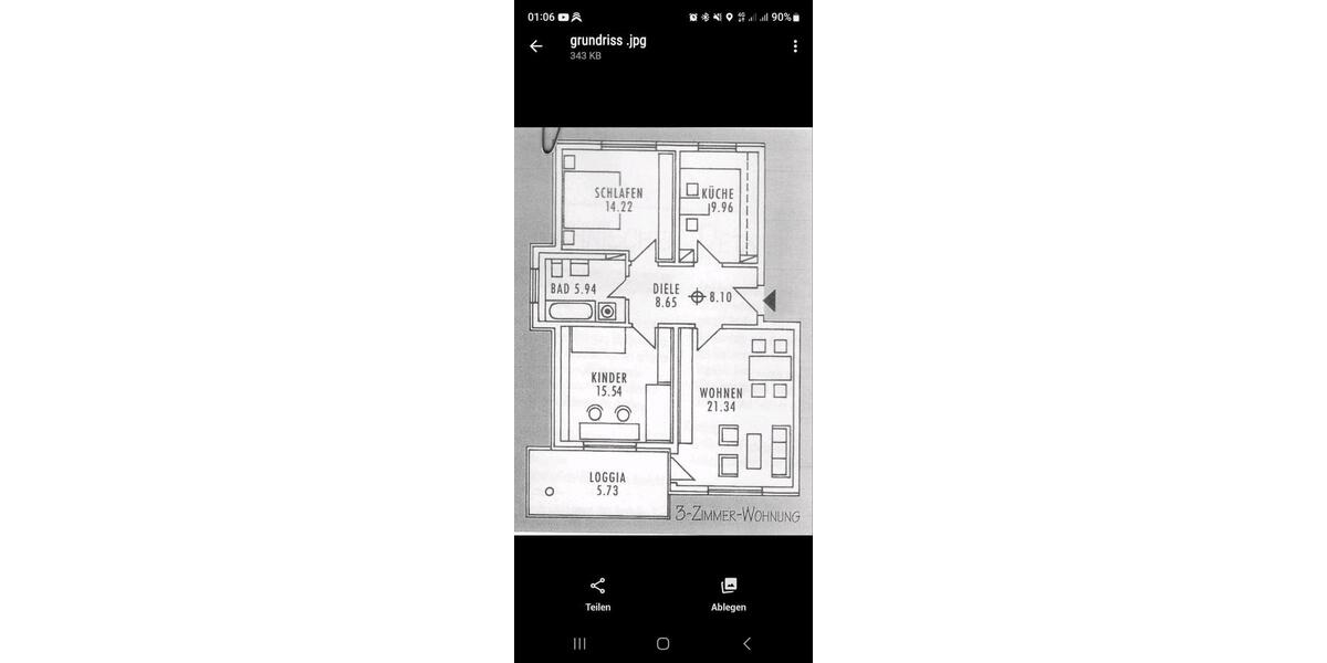 Erdgeschoßwohnung Bretten - 3 Zimmer, 81 m&sup2;, 255.000&euro; | Angebot:27244674