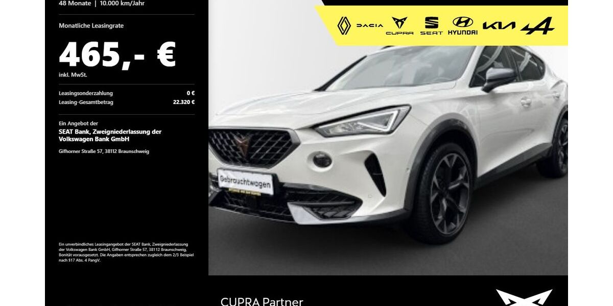 Cupra Formentor 17.900 km 36.480 &euro; Mosbach 74821