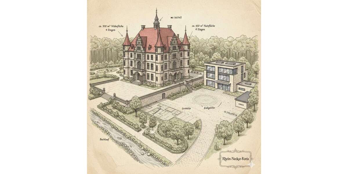 Einfamilienhaus Leimen - 19 Zimmer, 300 m&sup2;, 4.200.000&euro; | Angebot:24693053