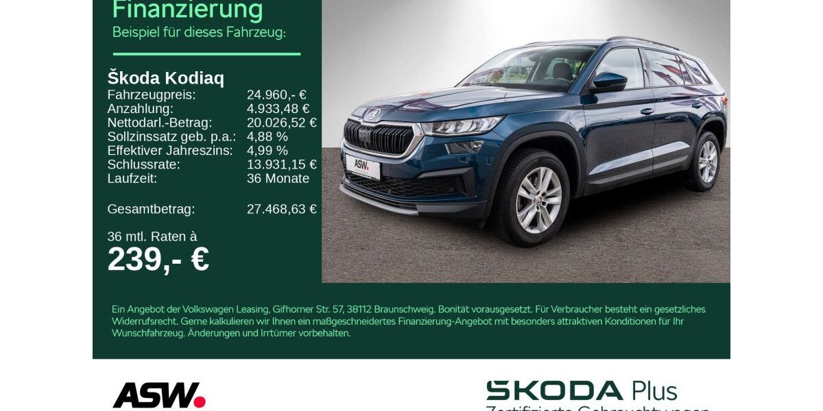 Skoda Kodiaq 105.930 km 24.960 &euro; Sinsheim 74889