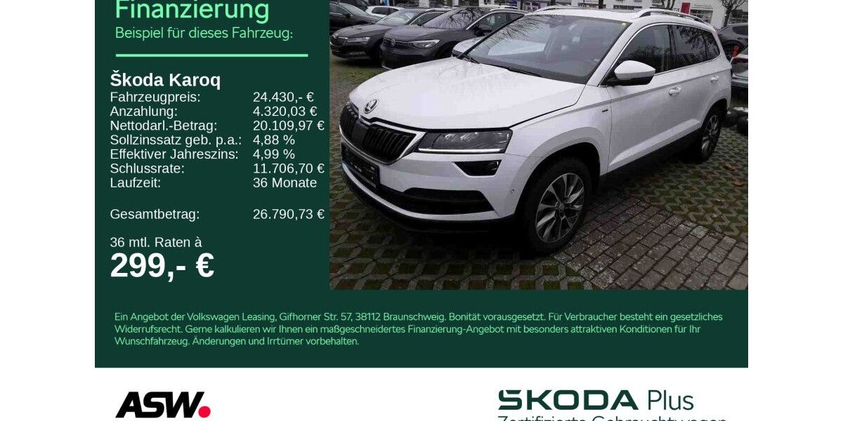 Skoda Karoq 94.100 km 23.860 &euro; Weinsberg 74189