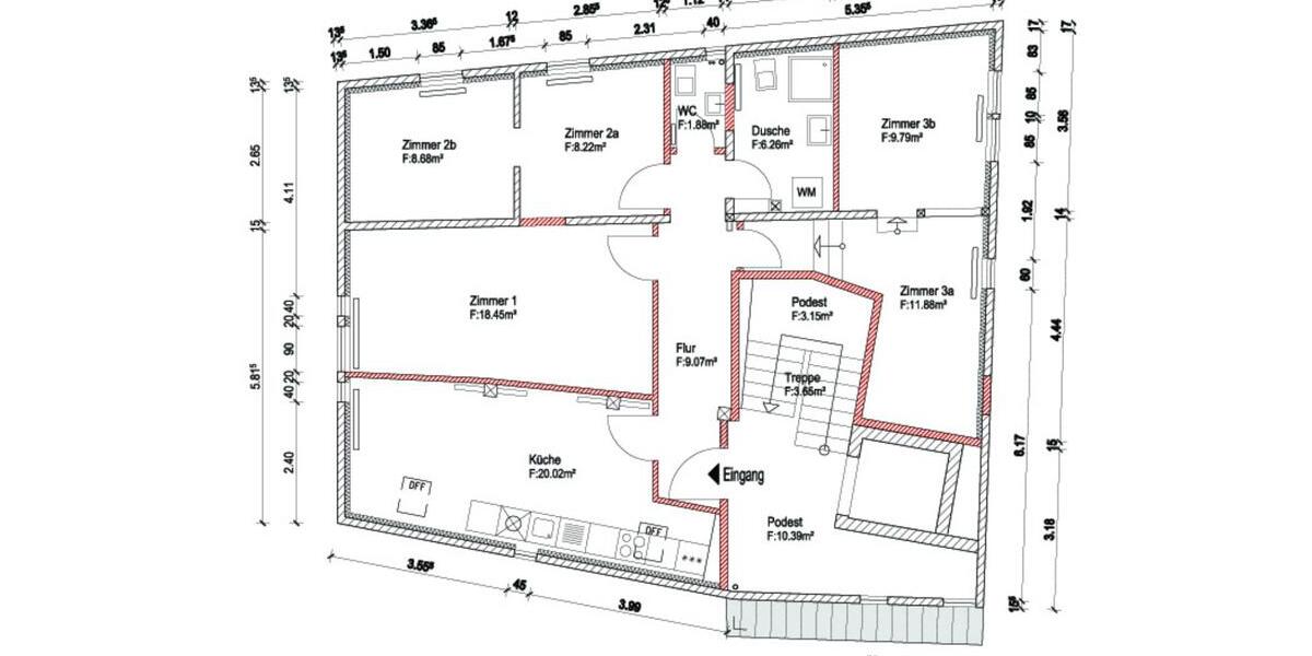 Etagenwohnung Mosbach - 3 Zimmer, 90 m&sup2;, 850&euro; | Angebot:25292943