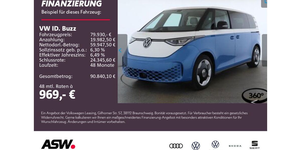 VW ID. Buzz 24.990 km 79.930 &euro; Bad Rappenau 74906