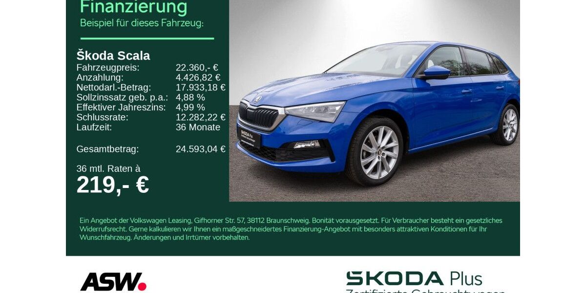 Skoda Scala 35.300 km 21.290 &euro; Heilbronn 74076