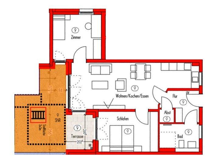 Erdgeschoßwohnung Eppingen - 3 Zimmer, 74 m&sup2;, 359.900&euro; | Angebot:26606970