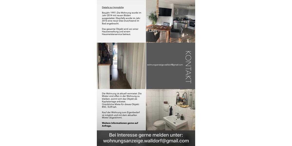 Etagenwohnung Walldorf - 2 Zimmer, 55 m&sup2;, 255.000&euro; | Angebot:25117823