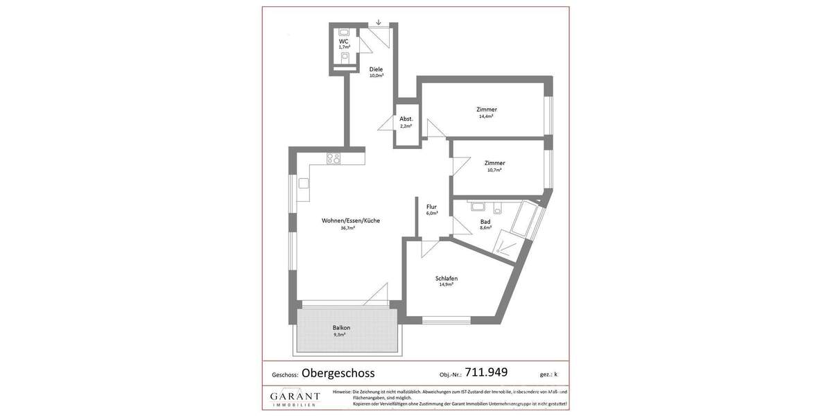 Etagenwohnung Bad Rappenau - 4 Zimmer, 107 m&sup2;, 1.340&euro; | Angebot:25682763
