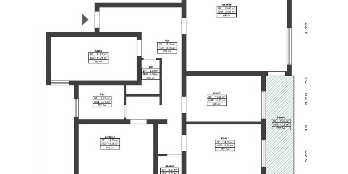Etagenwohnung Heilbronn Kernstadt - 4 Zimmer, 108 m&sup2;, 339.000&euro; | Angebot:26777766