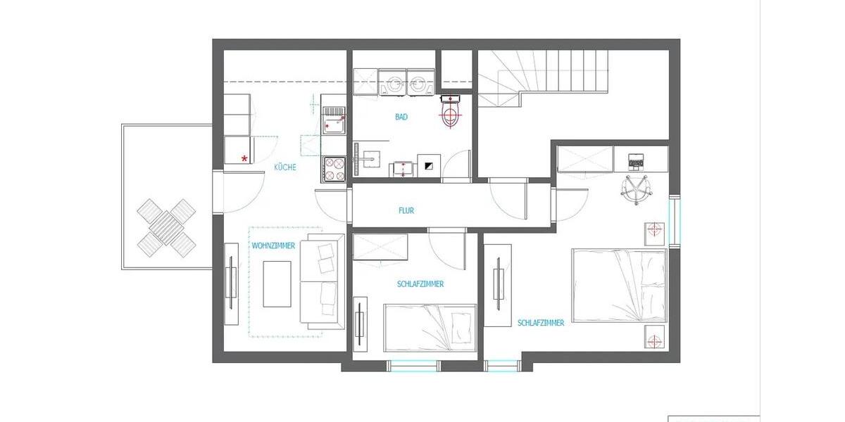 Dachgeschoßwohnung Haßmersheim - 3 Zimmer, 75 m&sup2;, 700&euro; | Angebot:25989307