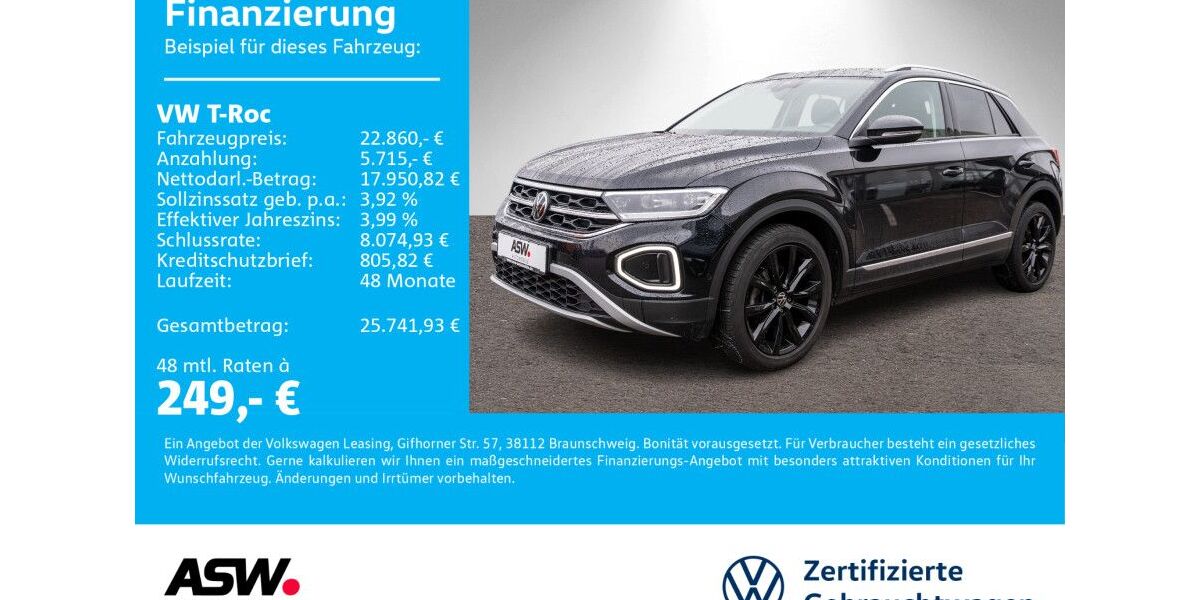 VW T-Roc 92.600 km 22.860 &euro; Sinsheim 74889