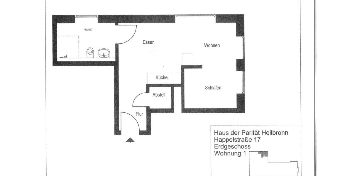 Etagenwohnung Heilbronn Kernstadt - 1 Zimmer, 400&euro; | Angebot:22254660