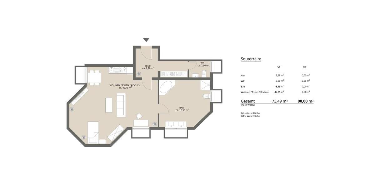 Etagenwohnung Neckarsulm - 1 Zimmer, 73 m&sup2;, 690&euro; | Angebot:25723218