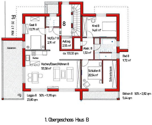 Etagenwohnung Bad Schönborn Bad Mingolsheim - 4 Zimmer, 133 m&sup2;, 799.800&euro; | Angebot:25530391