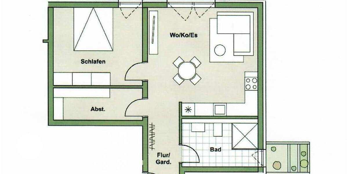 Etagenwohnung Bruchsal - 2 Zimmer, 58 m&sup2;, 259.000&euro; | Angebot:24834991