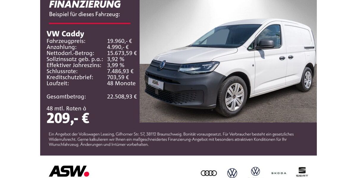 VW Caddy 23.900 km 19.960 &euro; Neckarsulm 74172