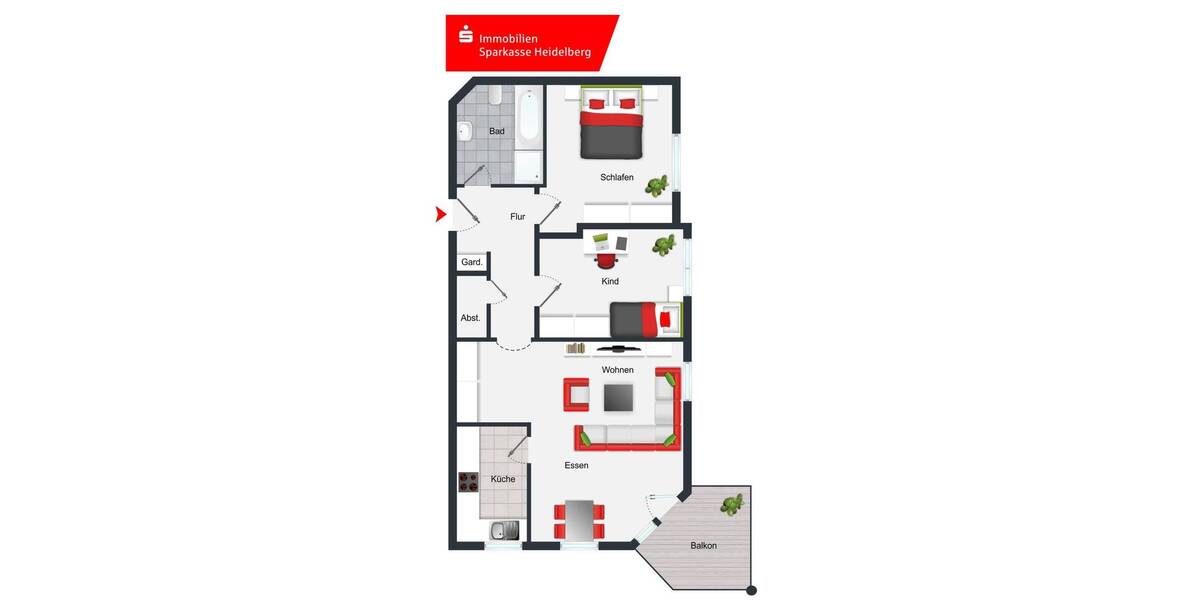 Etagenwohnung Nußloch - 3 Zimmer, 68 m&sup2;, 259.000&euro; | Angebot:26787334