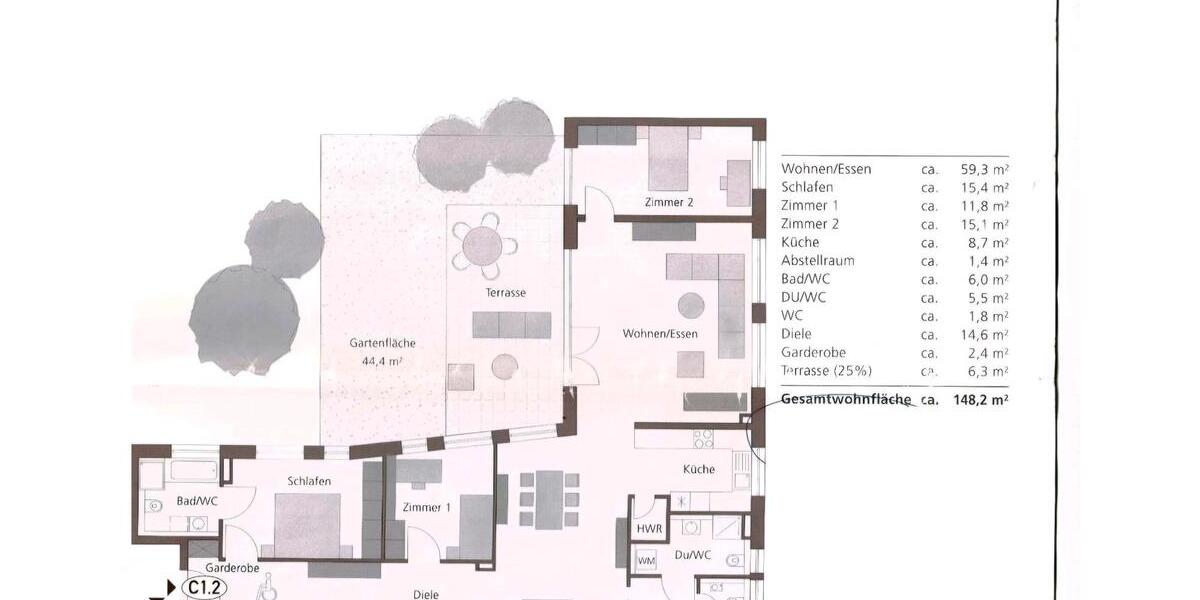 Terrassenwohnung Heilbronn - 4.5 Zimmer, 148 m&sup2;, 2.170&euro; | Angebot:25877655