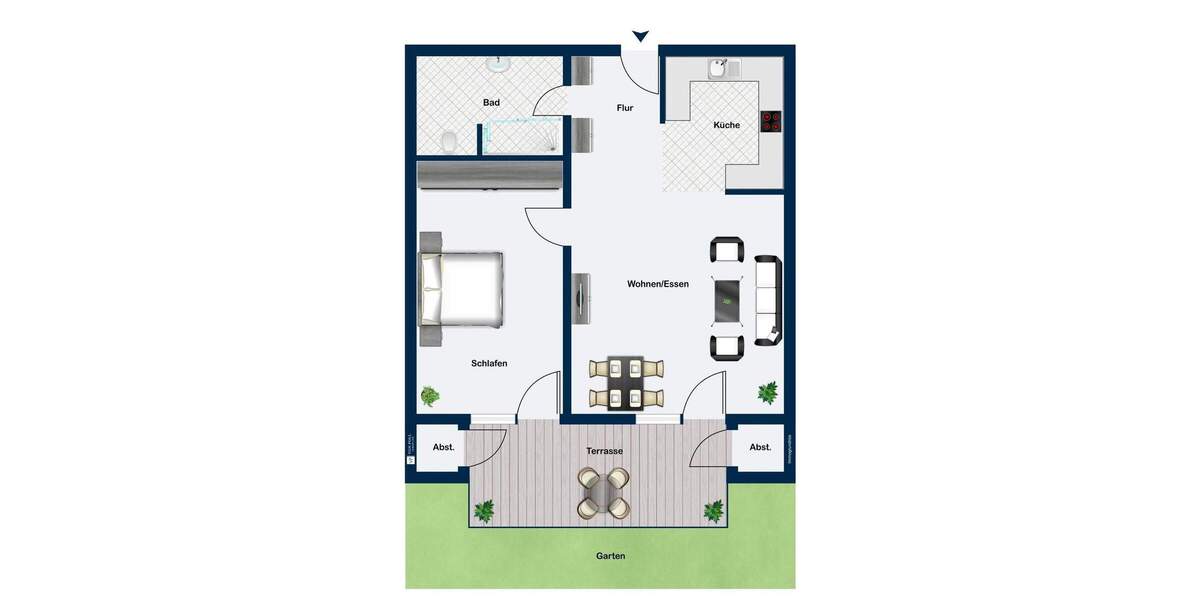 Terrassenwohnung Leingarten Schluchtern - 2 Zimmer, 58 m&sup2;, 278.000&euro; | Angebot:25678908