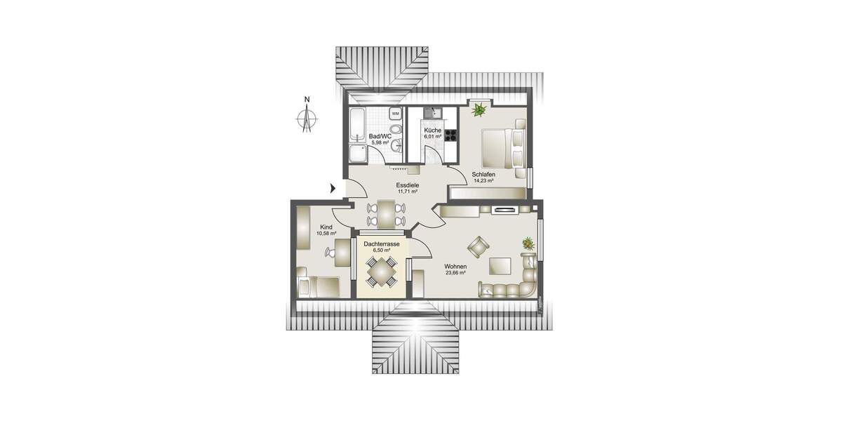 Etagenwohnung Heilbronn Kernstadt - 3 Zimmer, 64 m&sup2;, 295.000&euro; | Angebot:25697685